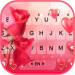 romantic heart roses keyboard android application logo